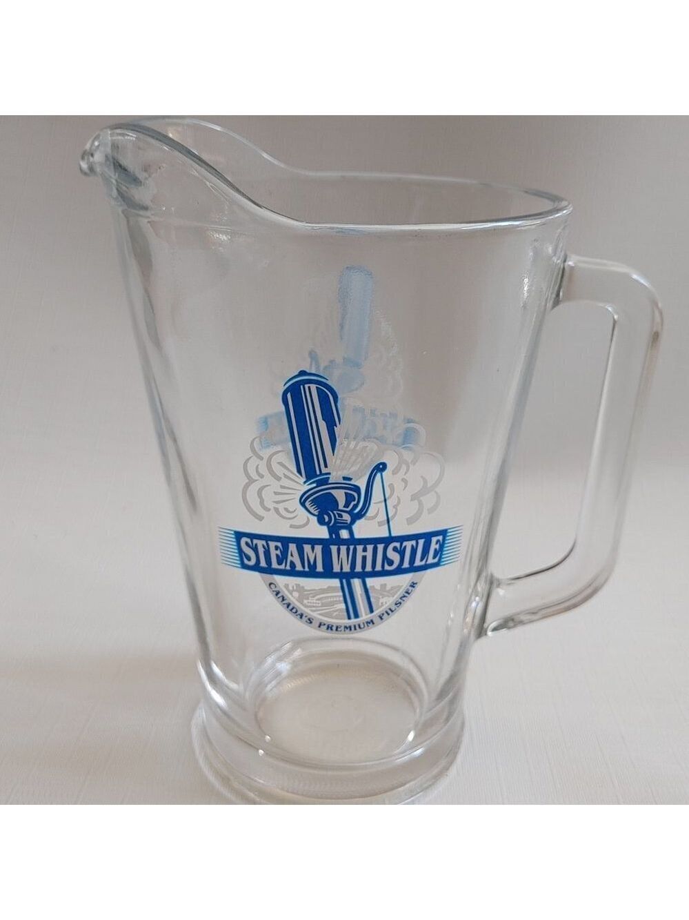 SMALL Steam Whistle Glass Pitcher Beer Pitcher Home Bar